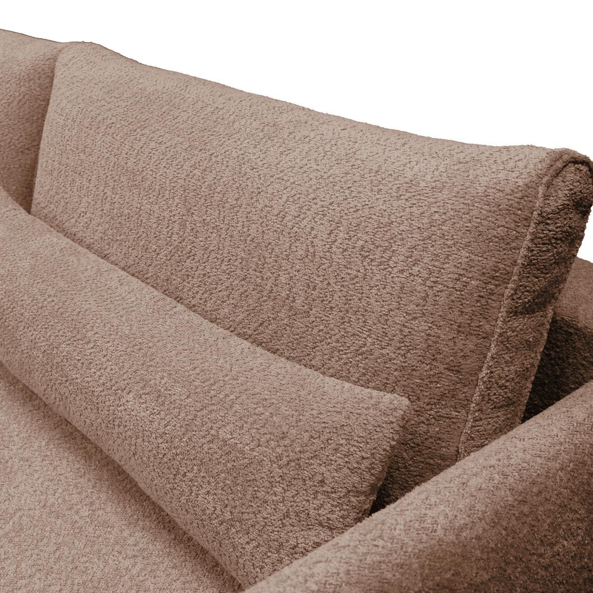 Ecksofa Abriamo Braun 273x204 cm - Creme/Schwarz, Design, Textil (273/204cm) - MID.YOU