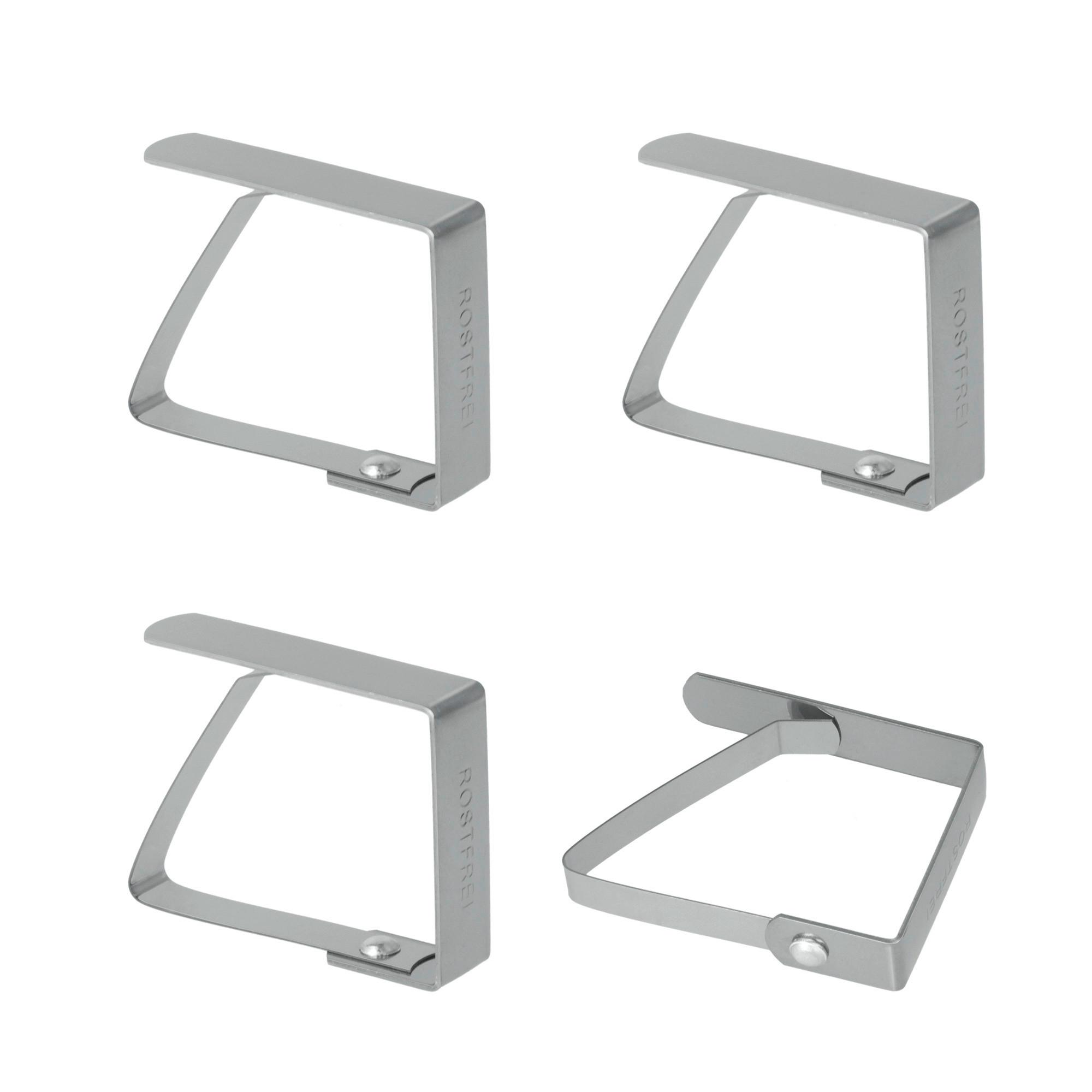 Tischtuchklammernset Maddy B/H/T: ca. 9,5/22,7/1,7 cm - Edelstahlfarben, Basics, Metall (9,5/22,7/1,7cm) - Metaltex
