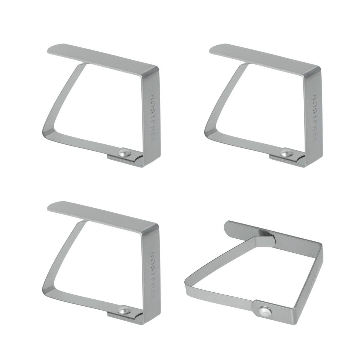 Tischtuchklammernset Maddy B/H/T: ca. 9,5/22,7/1,7 cm - Edelstahlfarben, Basics, Metall (9,5/22,7/1,7cm) - Metaltex