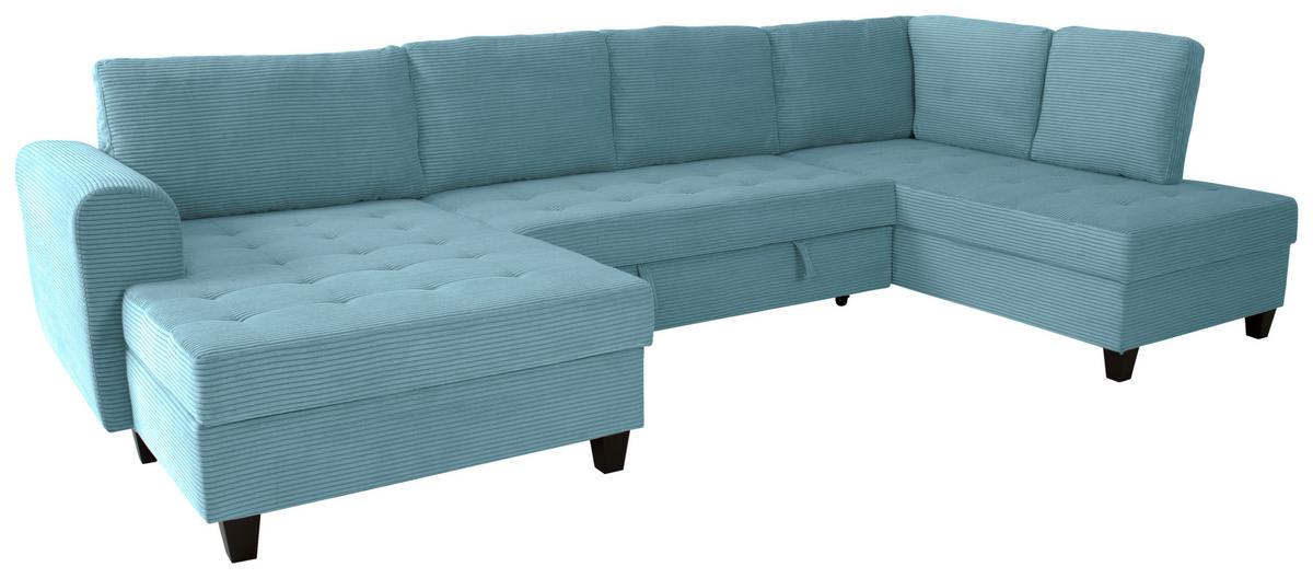 Wohnlandschaft Moritz Hellblau U-Form:155x324x178 Cm - Hellblau, Trend, Textil (155/324/178cm)