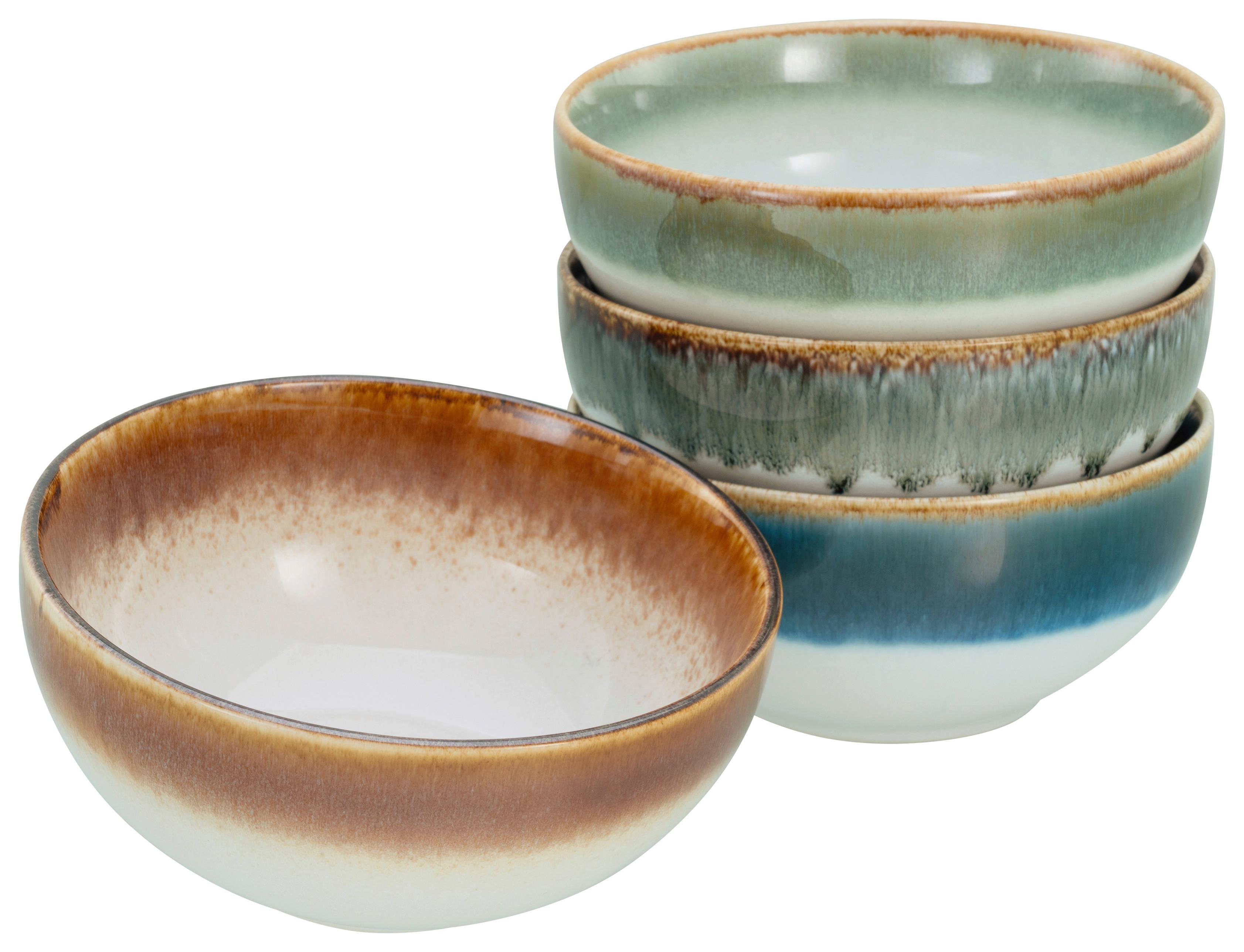 Schüsselset Cascade Bol 4-Tlg. Blau/Braun/Grau/Grün - Blau/Braun, Basics, Keramik (17,5/7,5cm) - Creatable