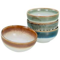 Schüsselset Cascade Bol 4-tlg. Blau/braun/grau/grün - Blau/Braun, Basics, Keramik (17,5/7,5cm) - Creatable