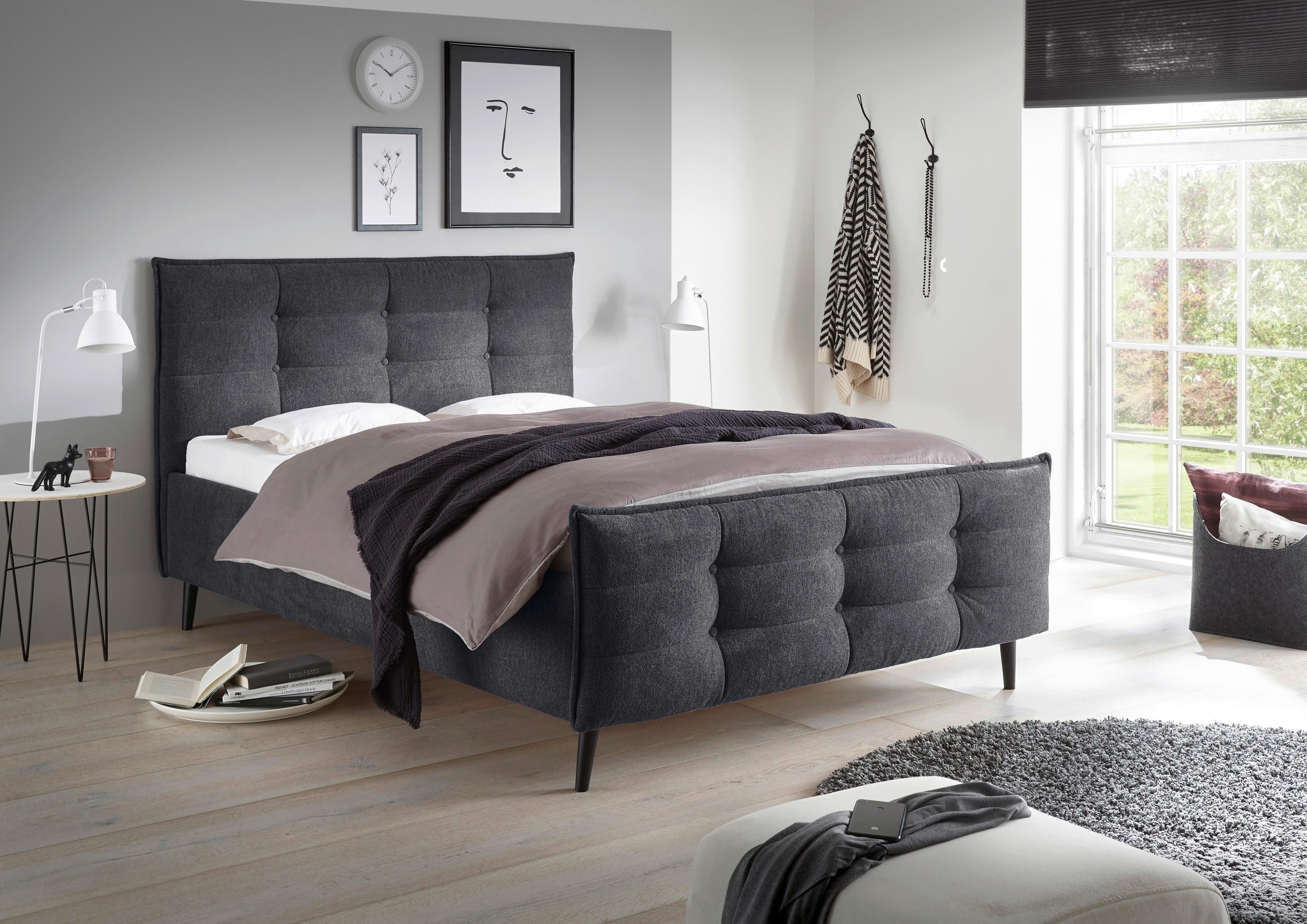 Polsterbett Mario B 140x200 Cm Anthrazit - Anthrazit, Basics, Holzwerkstoff/Textil (140/200cm) - MID.YOU
