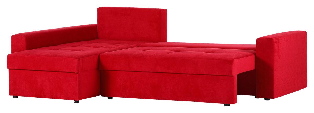 Ecksofa Barkley - Rot/Schwarz, KONVENTIONELL, Textil (176/243cm) - MID.YOU