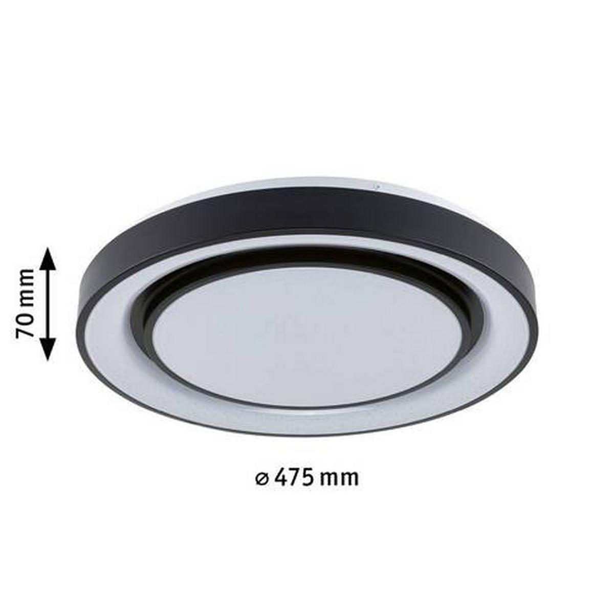 Deckenleuchte Ø 47,5 Cm 1-Flammig Dimmbar - Schwarz/Weiß, Design, Kunststoff/Metall (47,5/7cm) - Paulmann