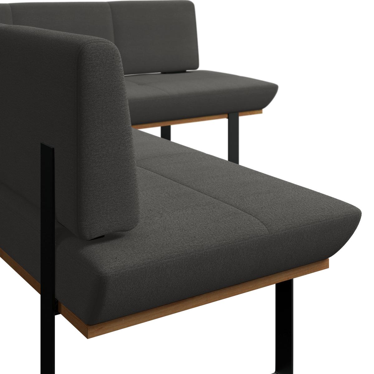 Eckbank Tristan Webstoff schwarz, S:225x175cm - Schwarz, MODERN, Holz/Textil (225/175cm) - James Wood
