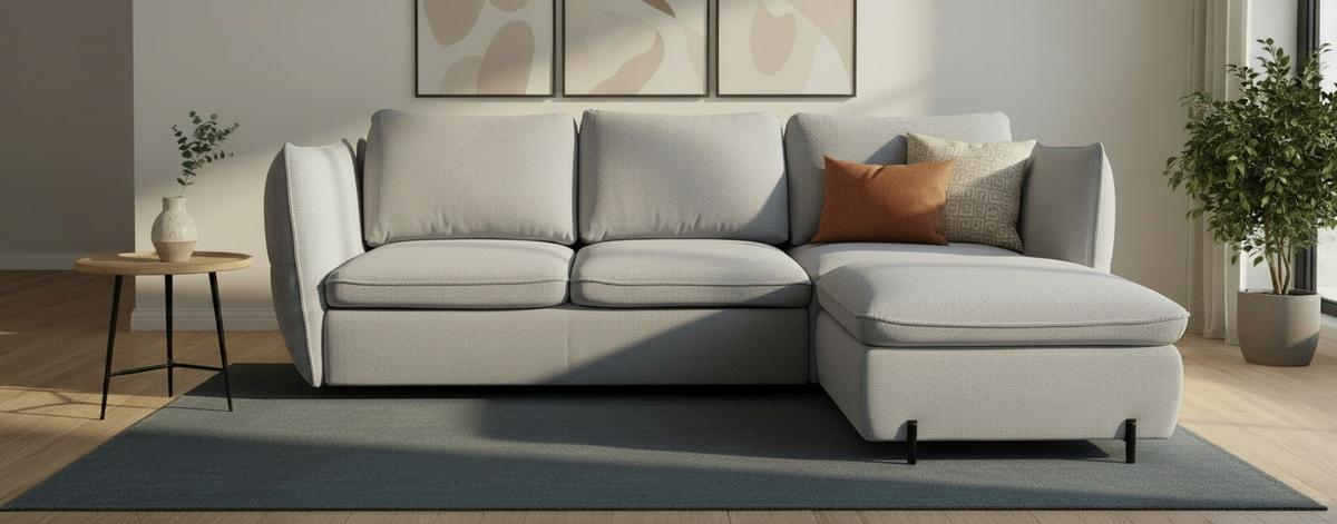 Ecksofa Baloo, Grau S: 262x178 cm - Schwarz/Grau, MODERN, Textil (262/178cm) - MID.YOU