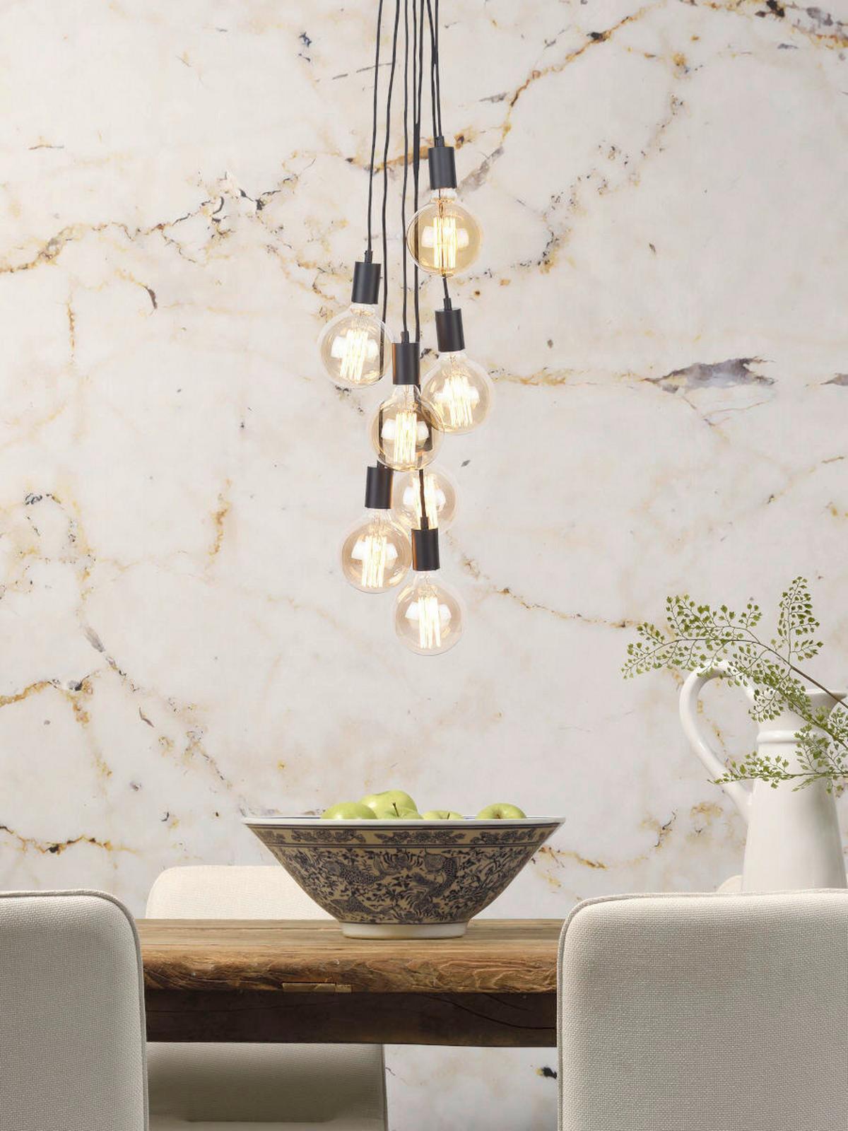 Hängeleuchte Oslo Schwarz B: 35 cm - Schwarz, Trend (35/35/150cm) - It's about Romi