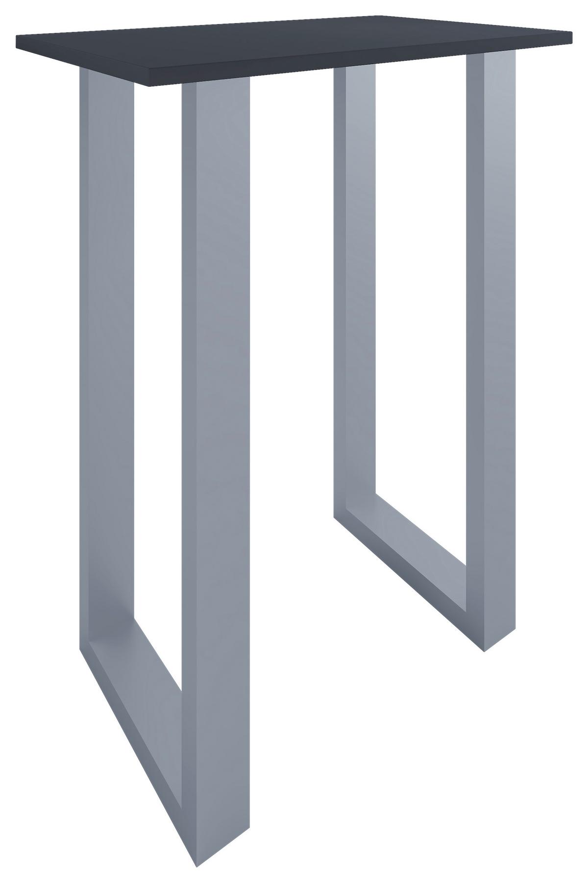 Bartisch Xona B 80x50 - Anthrazit/Silberfarben, KONVENTIONELL, Holzwerkstoff/Metall (80/50/102cm)