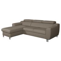 Ecksofa Aspen Taupe S: 176 Cm - Taupe/Chromfarben, Design, Leder/Textil (176/242cm) - Livetastic