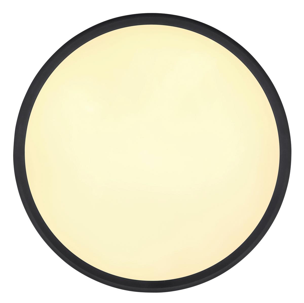 Led-deckenleuchte 41588d2 - Opal/Schwarz, Design, Kunststoff/Metall (50/5cm) - Globo