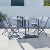 Sada na balkon MARIO tm.šedá/sv.šedá - šedá/světle šedá, Moderní, kov/textil (120/75/105cm) - Bessagi Garden