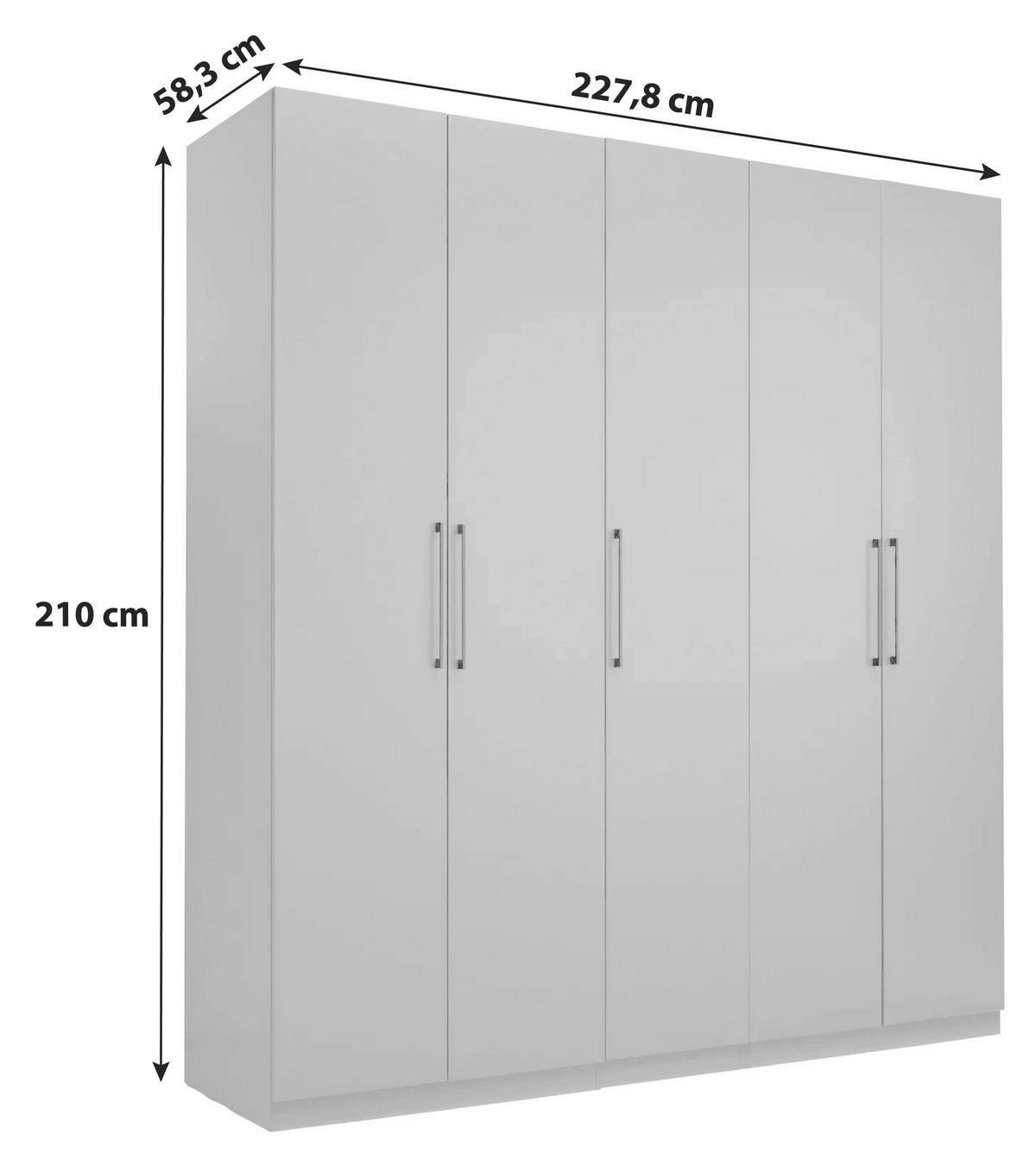 Drehtürenschrank 227,8cm Unit Anthrazit - Anthrazit, MODERN, Holzwerkstoff (227,8/210/58,3cm) - Ondega