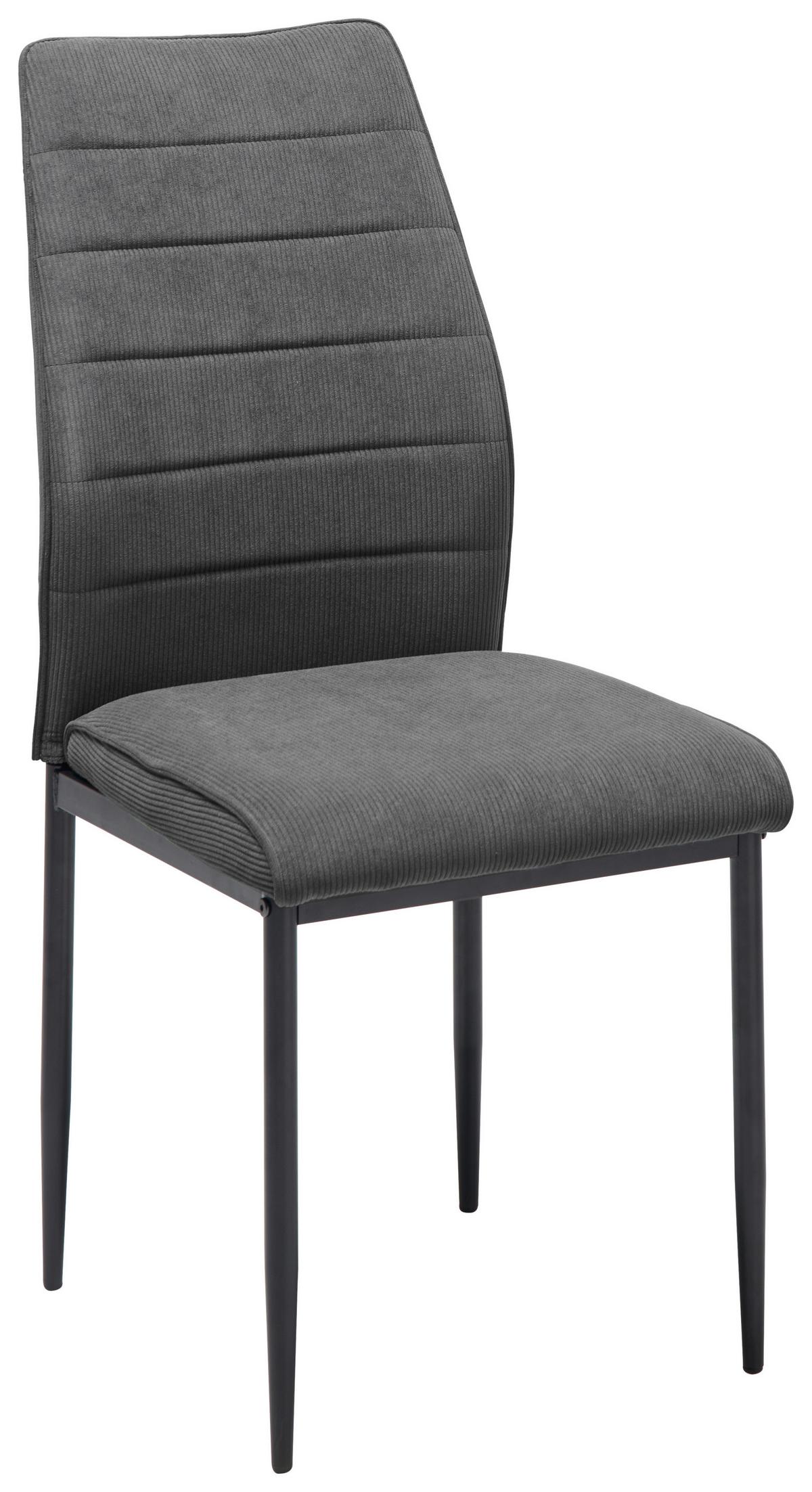 Stuhl-set Ratford - Schwarz/Grau, LIFESTYLE, Textil/Metall (44/96/58cm) - Livetastic