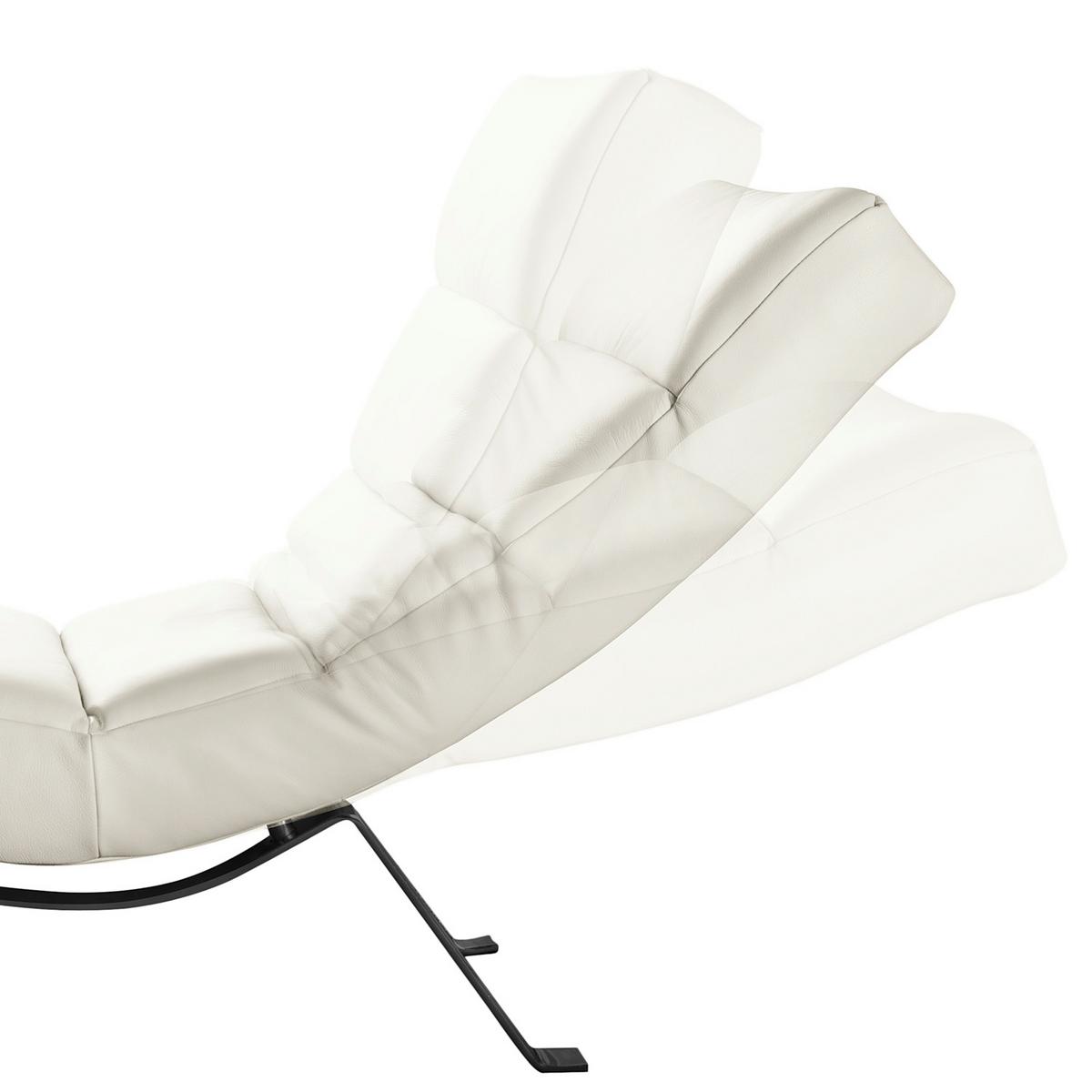 Relaxliege Swing Black Weiß B: 65 Cm - Schwarz/Weiß, Design, Leder (65/65-95/171cm) - Livetastic