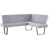 Eckbank Tilos Samt Hellbrau, S: 190x150 cm - Hellbraun/Schwarz, KONVENTIONELL, Textil/Metall (190/150cm) - MID.YOU