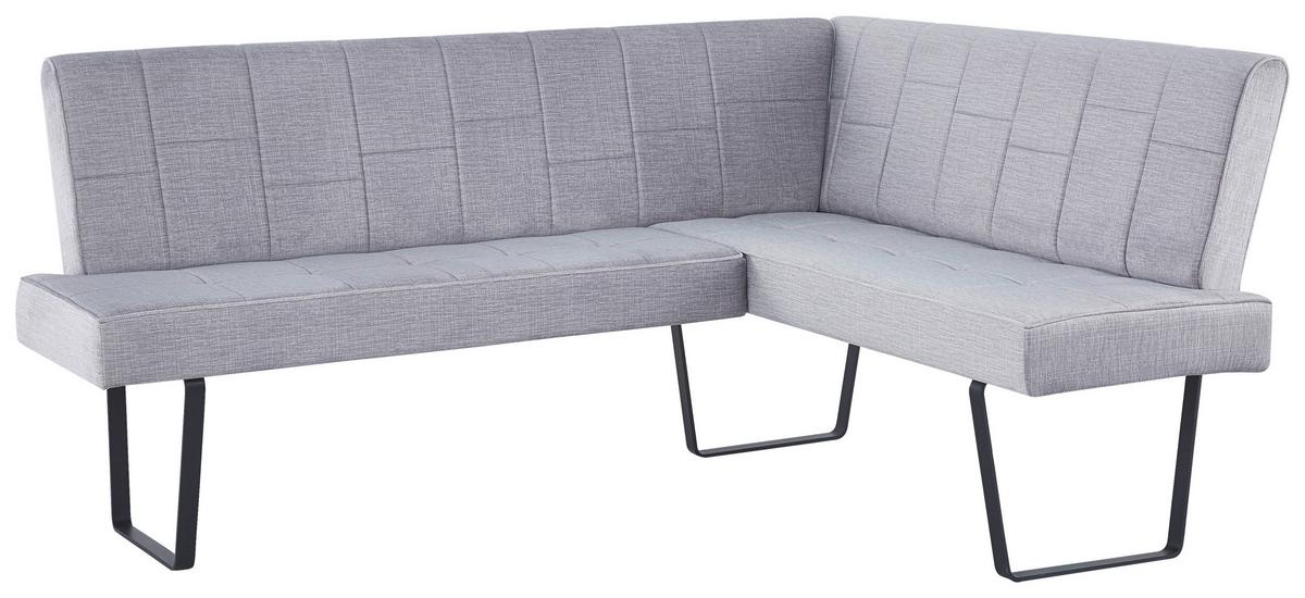 Eckbank Tilos Samt Hellbrau, S: 190x150 cm - Hellbraun/Schwarz, KONVENTIONELL, Textil/Metall (190/150cm) - MID.YOU