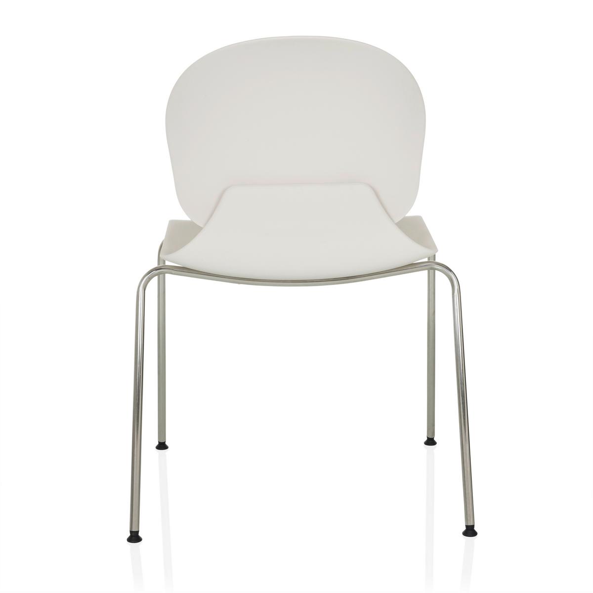 Besucherstuhl T36 Vi Weiß B: 56 cm - Silberfarben/Weiß, MODERN, Kunststoff/Metall (56/80/54cm) - MID.YOU