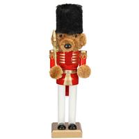 Nussknackerfigur Sven - Rot/Goldfarben, KONVENTIONELL, Holz/Textil (7,5/6/25,5cm) - Luca Bessoni