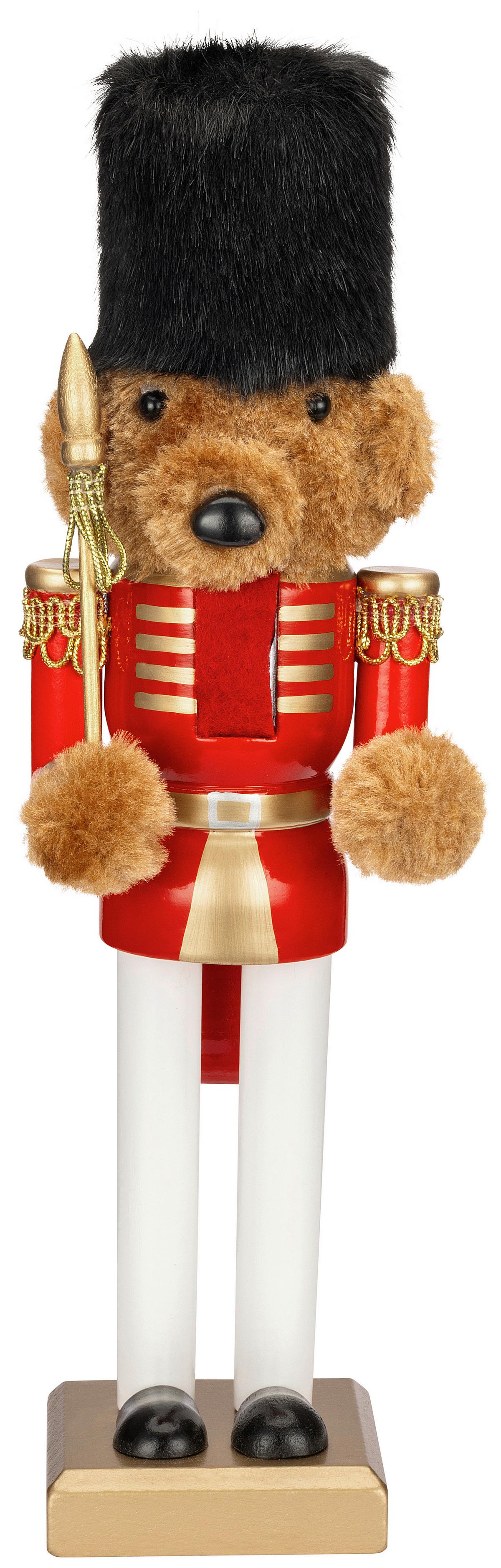 Nussknackerfigur Sven - Rot/Goldfarben, KONVENTIONELL, Holz/Textil (7,5/6/25,5cm) - Luca Bessoni