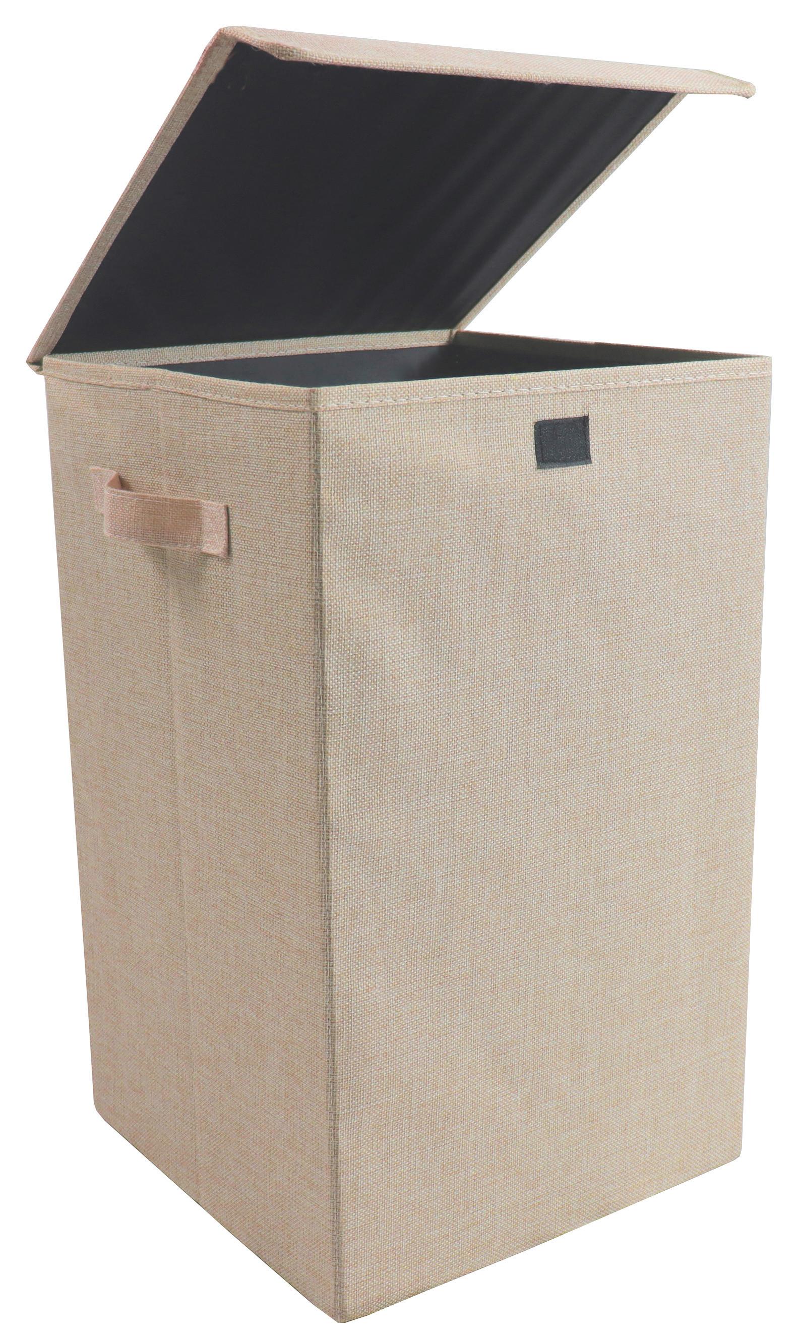 Wäschekorb Dreso M Creme 30x50x30 cm - Creme, MODERN, Textil (30/50/30cm) - MID.YOU