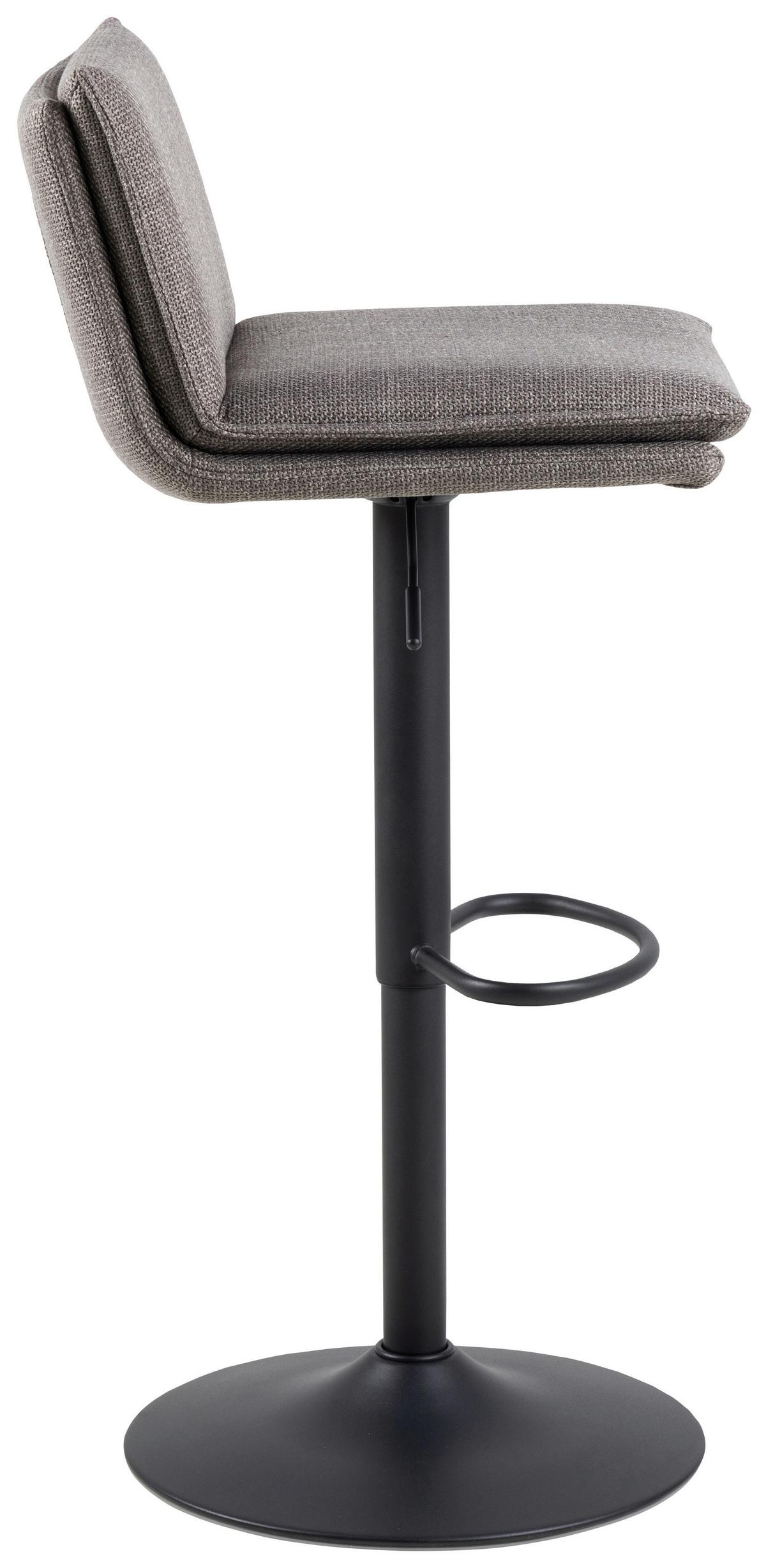 Barhocker Flynn Grau B: 44 Cm - Graubraun/Schwarz, Design, Textil/Metall (44/107/53cm) - MID.YOU