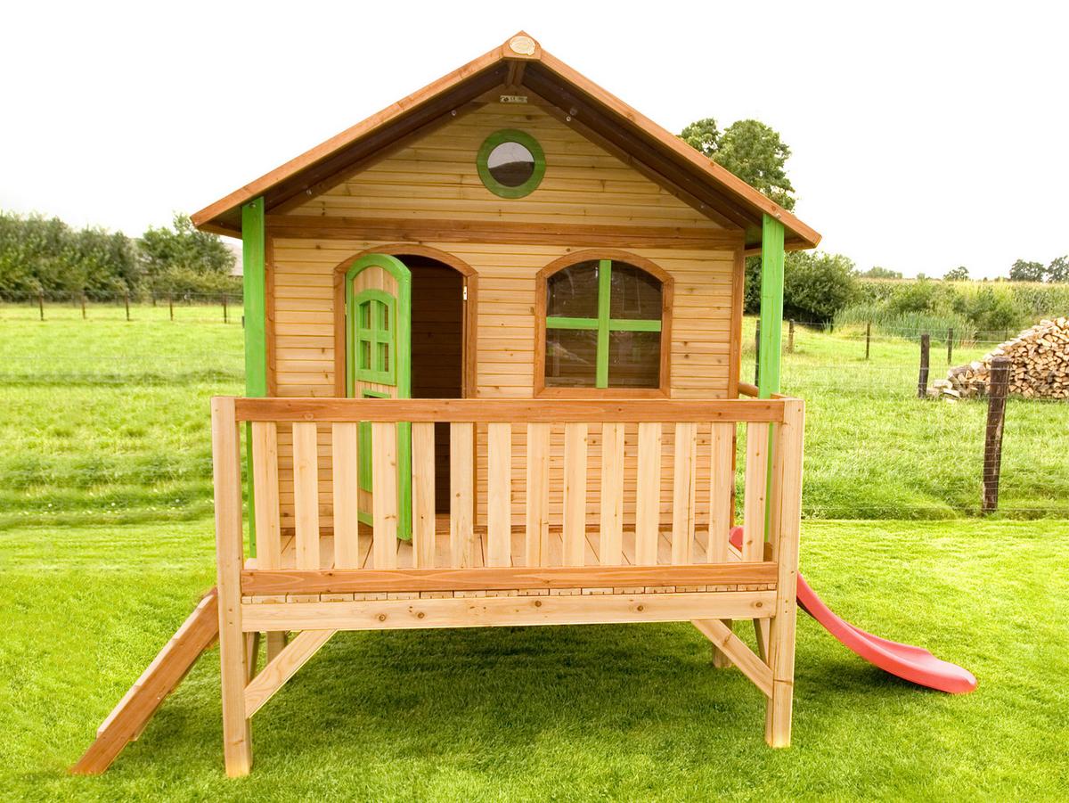 Spielhaus A030.040.00 - Rot/Weiß, KONVENTIONELL, Holz/Kunststoff (349/233/212cm) - Ambia Garden