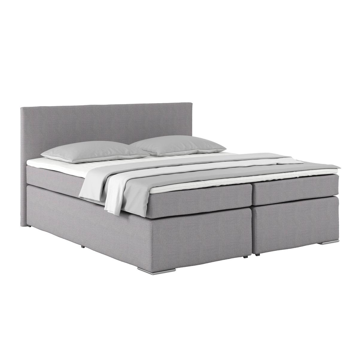 Manželská Posteľ Nero, 180x200, sivá - sivomodrá/sivobéžová, Konventionell, kov/textil (180/200cm)