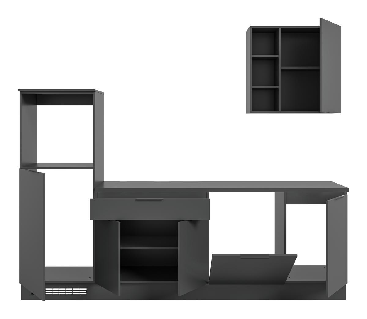 KÜCHENLEERBLOCK CHARLY - Schwarz, MODERN, Holzwerkstoff (260cm) - MID.YOU