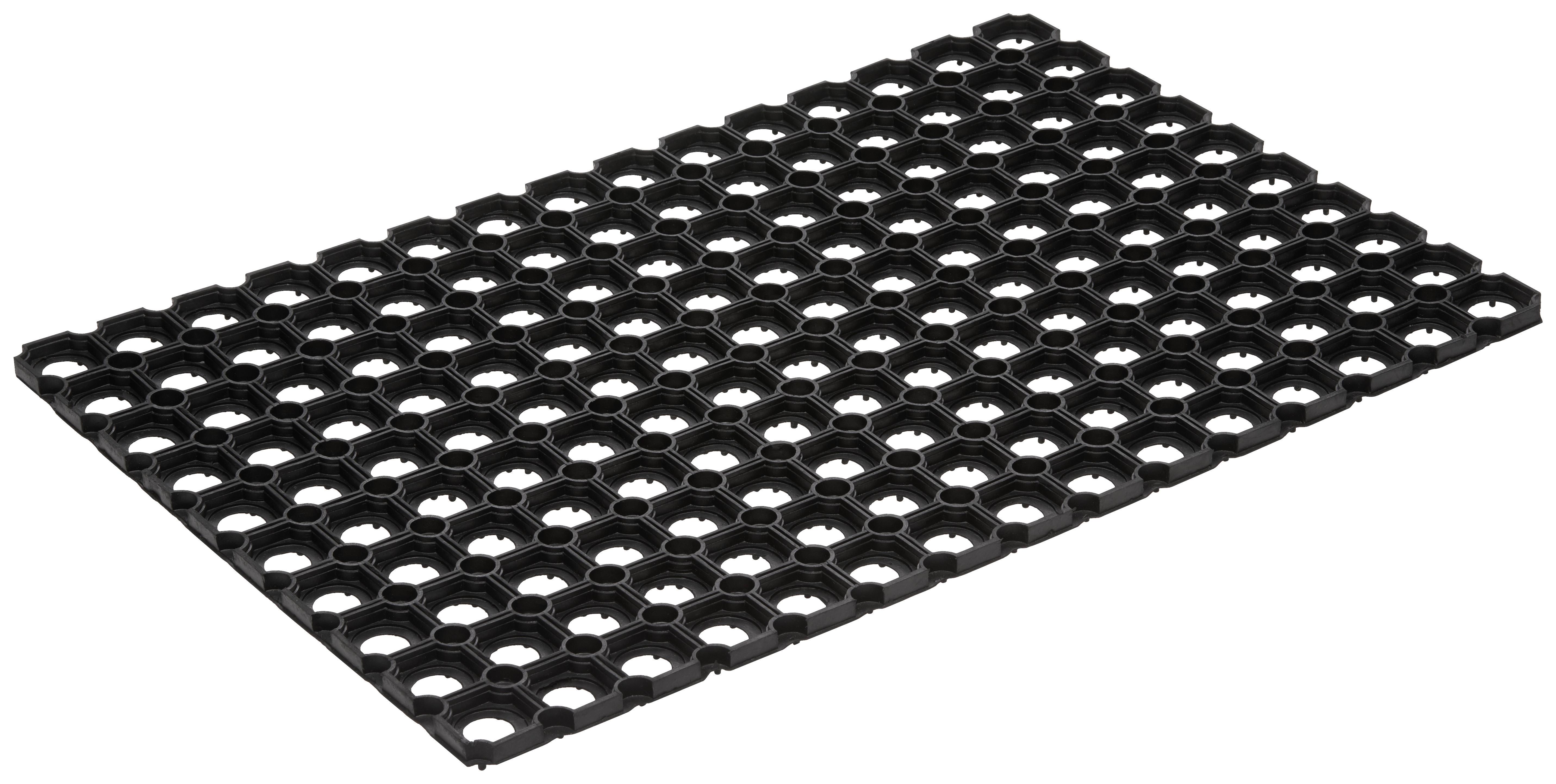 Fußmatte Alexander 40x60 cm Gummi Rutschfest - Schwarz, KONVENTIONELL, Kunststoff (40/60cm) - Homezone