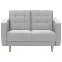 2-Sitzer-Sofa + Schlaffunktion Jasmin mit Armlehnen Hellgrau - Eschefarben/Hellgrau, MODERN, Textil (128/81cm) - Max Winzer