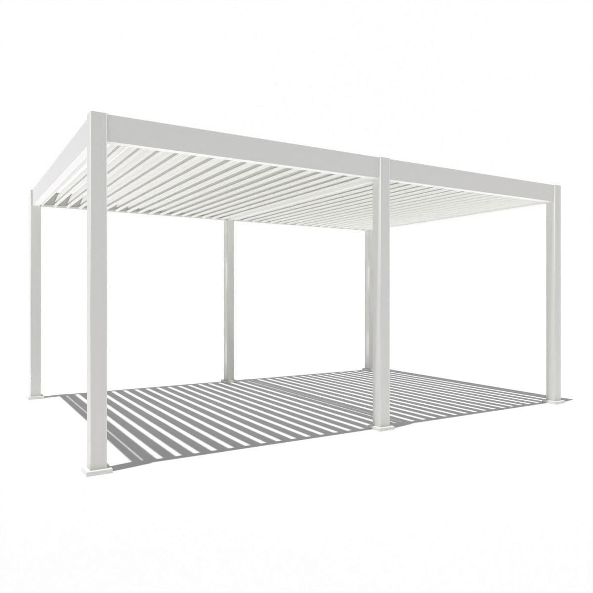 Pergola Deluxe 530x255x360cm Wetterfest, Elektrisch - Weiß, Basics, Metall (530/255/360cm) - Gardenson