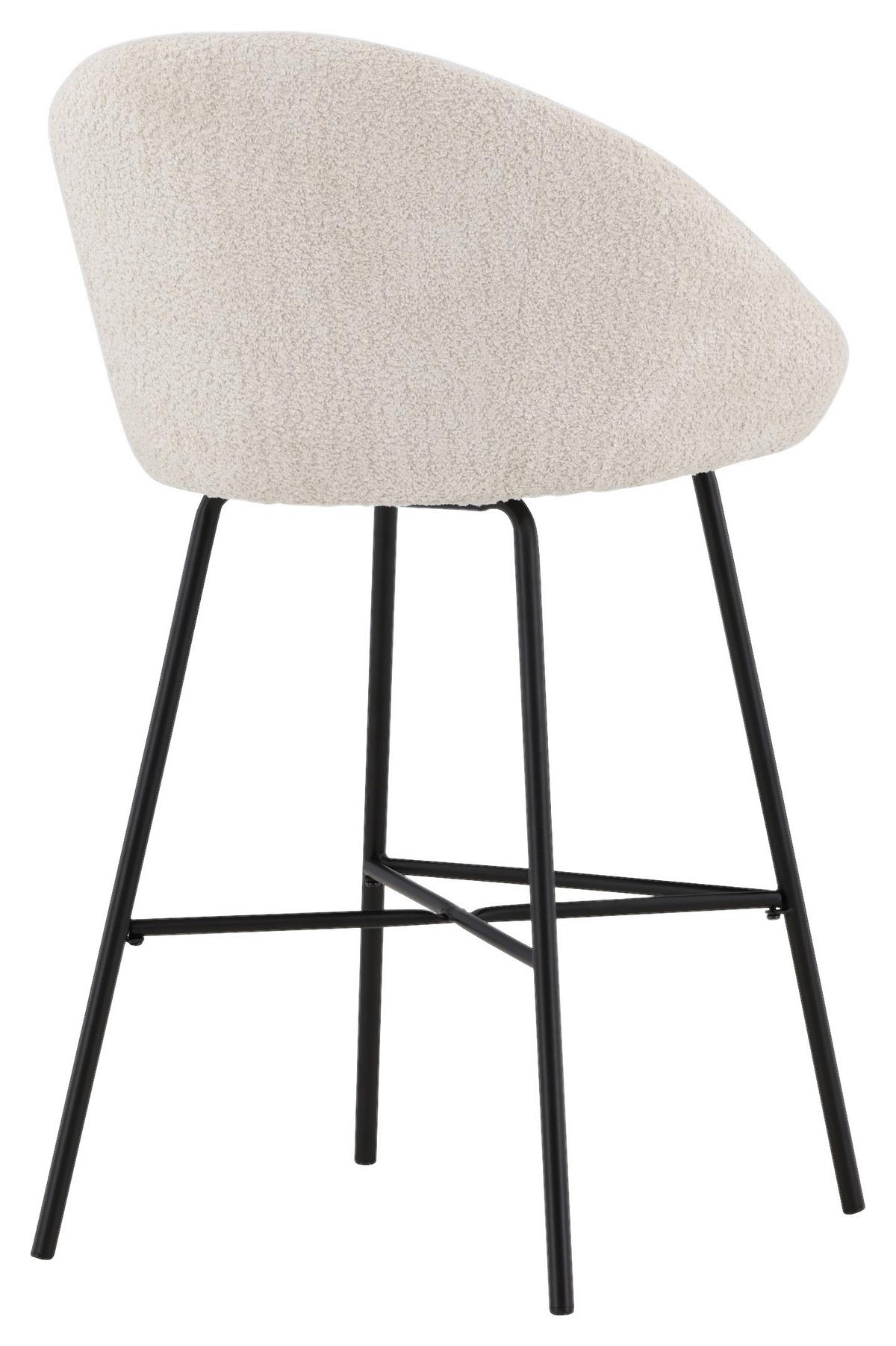 Barhocker-set Velvet - Schwarz/Weiß, Design, Textil/Metall (59/96/54cm) - Livetastic