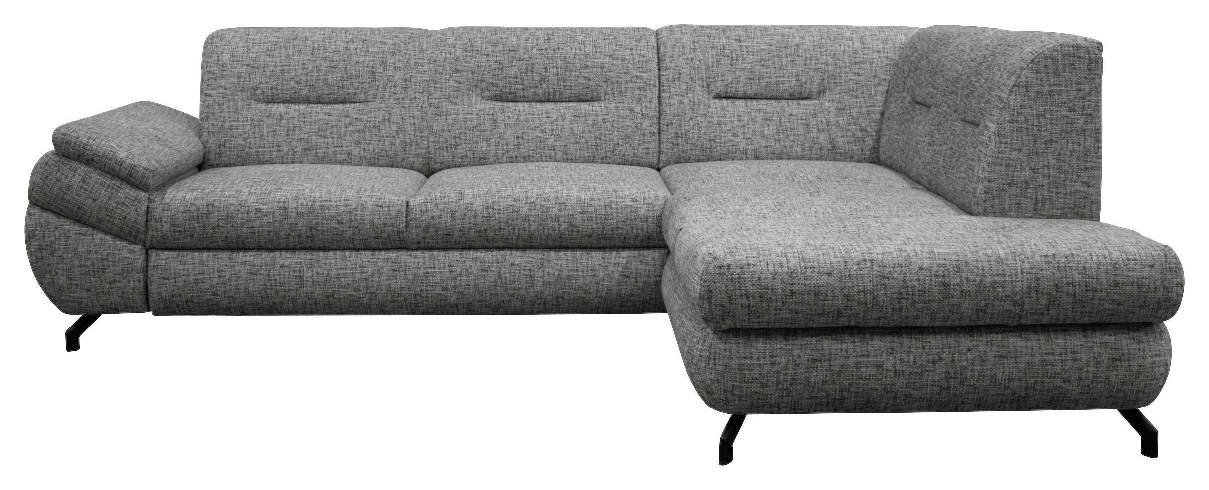 Ecksofa Imo Grau 274x201 Cm - Schwarz/Grau, Design, Textil (274/201cm) - MID.YOU