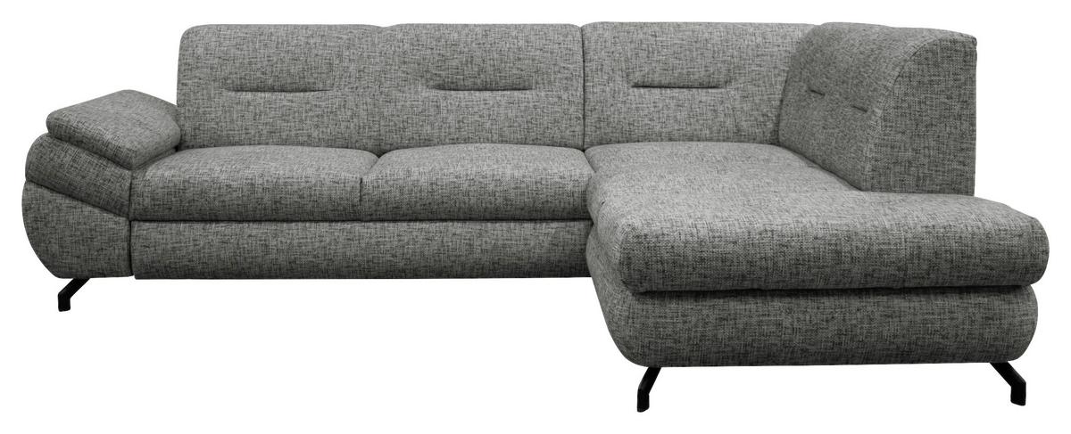 Ecksofa Imo Grau 274x201 Cm - Schwarz/Grau, Design, Textil (274/201cm) - MID.YOU