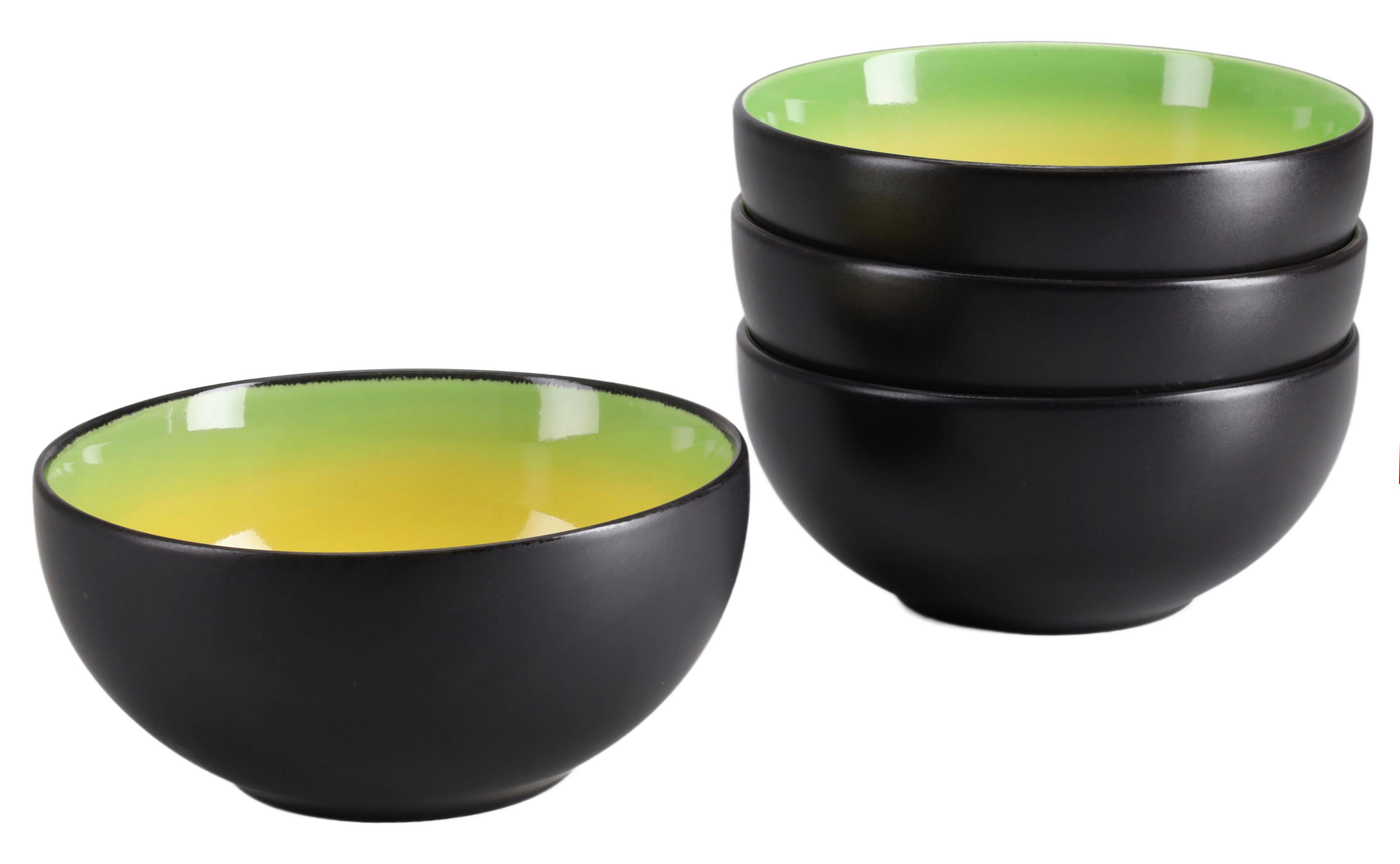 SCHÜSSELSET 24930 HOT GREEN BUDDHA BOWL - Gelb/Schwarz, Basics, Keramik (17,5/8,5cm) - Creatable