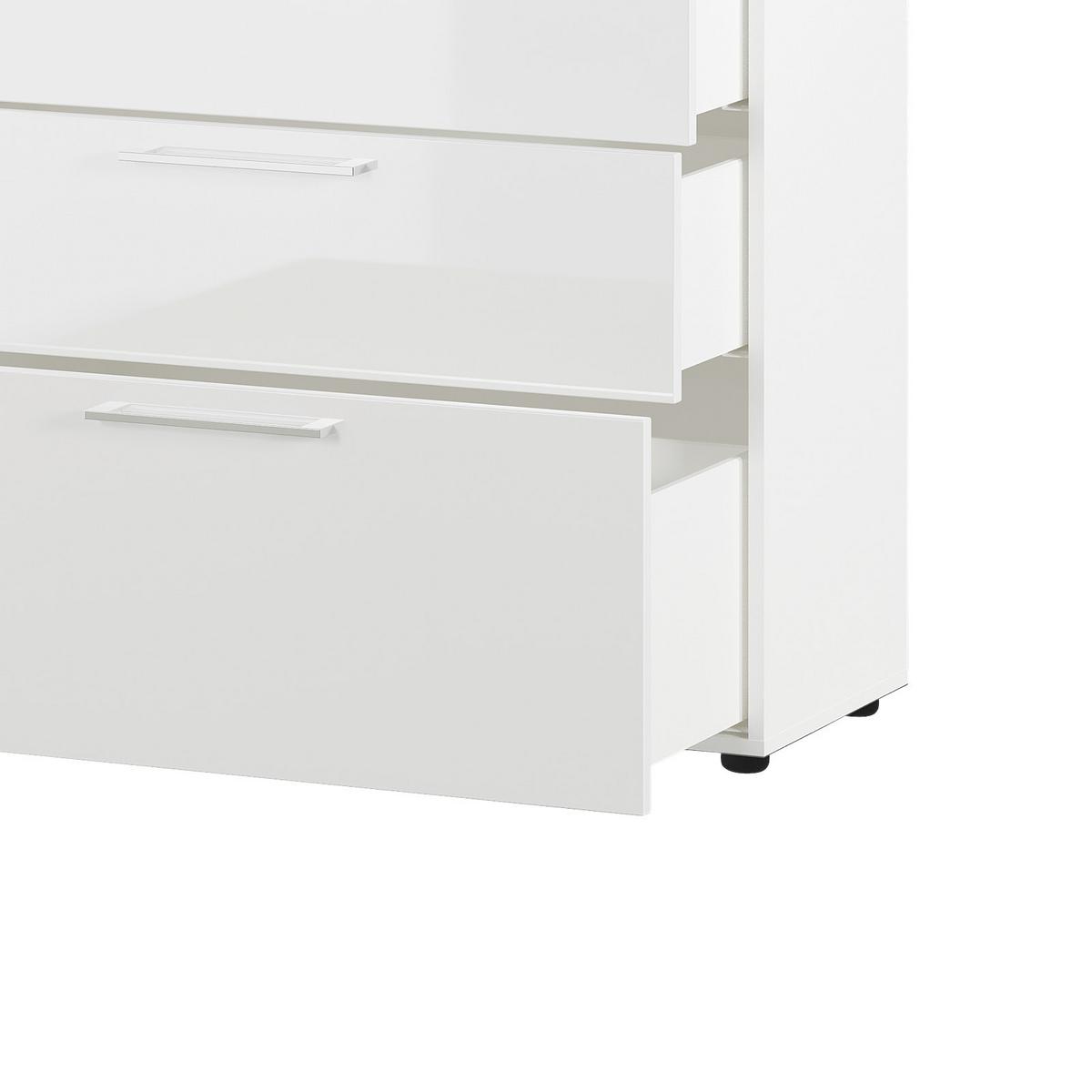 Kommode Gw-Sunnyvale Weiß B: 135cm - Schwarz/Weiß, MODERN, Holzwerkstoff (135/107/40cm) - Germania