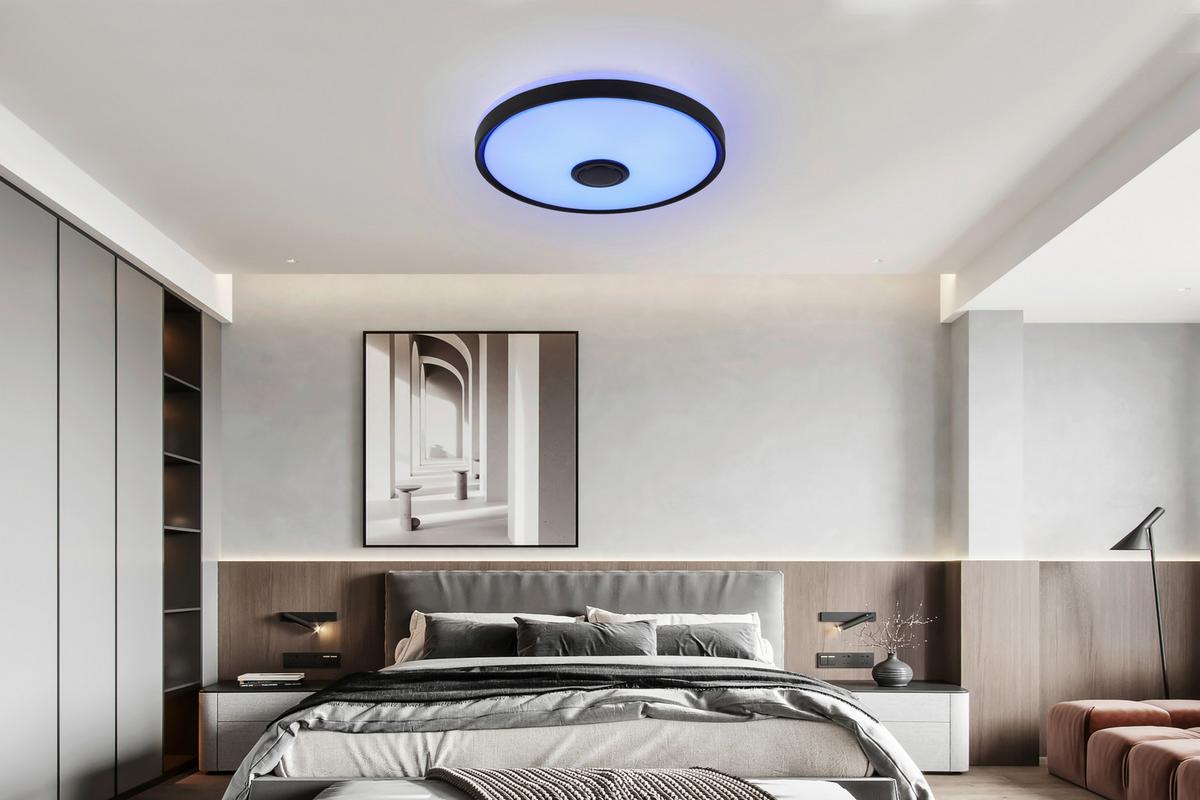 STROPNÉ LED SVIETIDLO MIRSADA -TUYA- - čierna/biela, kov/plast (42/8,5cm) - Premium Living