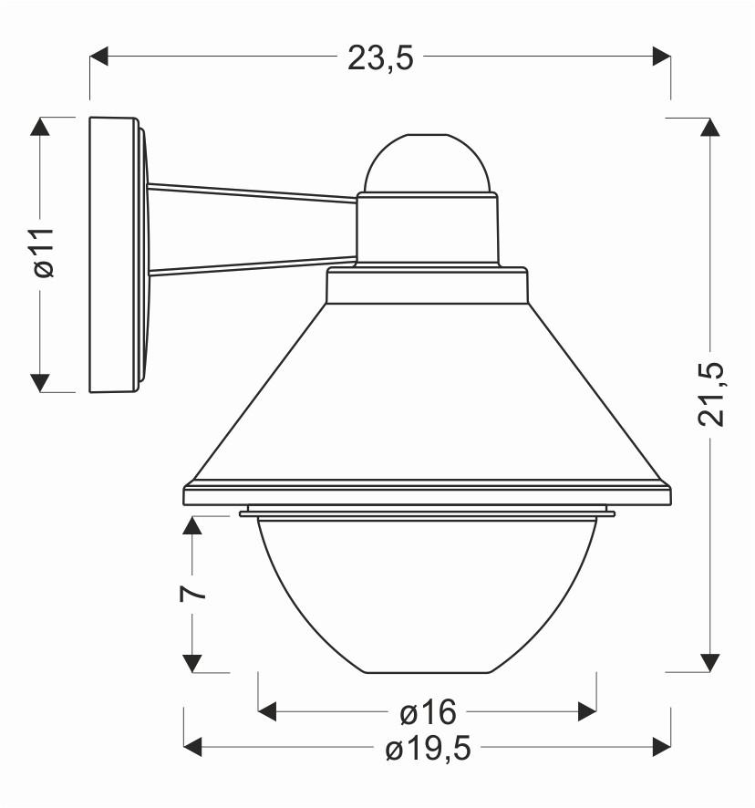 Außenwandleuchte 21-32362 Sagania - Schwarz, Basics, Metall (19,5/23,5/21,5cm)