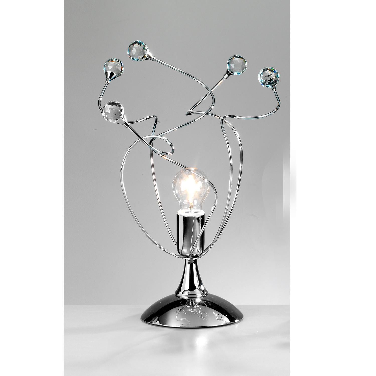 Kristall-Tischleuchte 4726/Lg - Chromfarben, KONVENTIONELL, Glas/Metall (30/45cm)