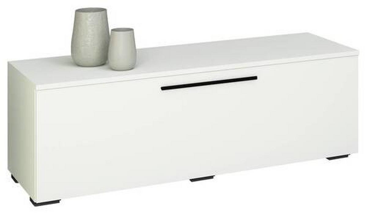 Nízka komoda Arila š: 115cm, bílá - bílá/černá, Moderní, kompozitní dřevo/plast (115/39/40cm) - MID.YOU