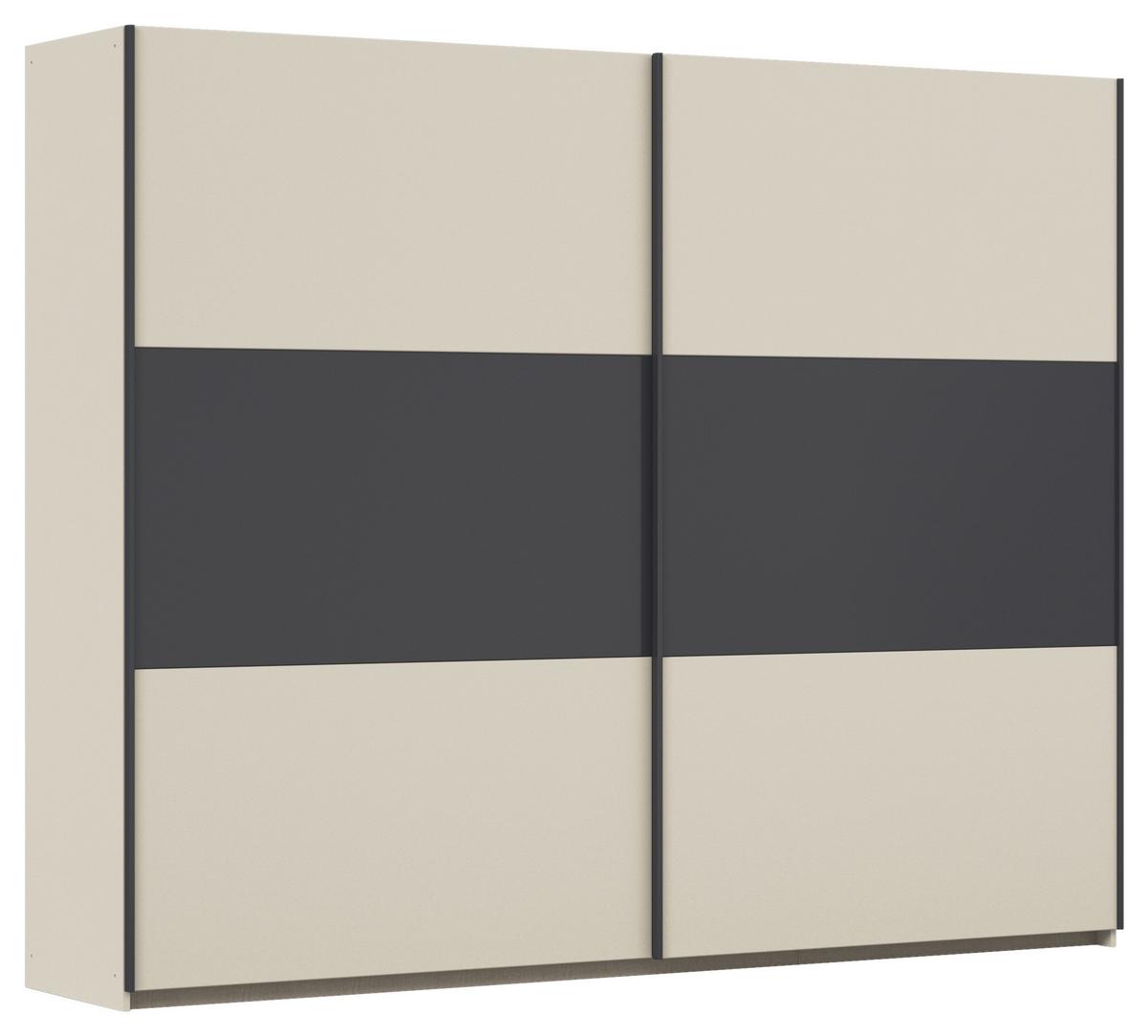 Schwebetürenschrank Neo Grau Champagner B: 261 Cm - Champagner/Grau, MODERN, Holzwerkstoff (261/210/59cm) - Rauch Möbel