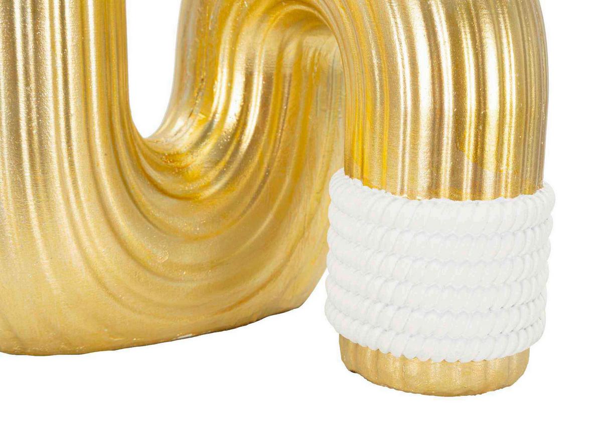 Vase Bann Big Goldfarben, Weiß B: 15,3 cm - Goldfarben/Weiß, Basics, Kunststoff (15.30/30.5/13cm)