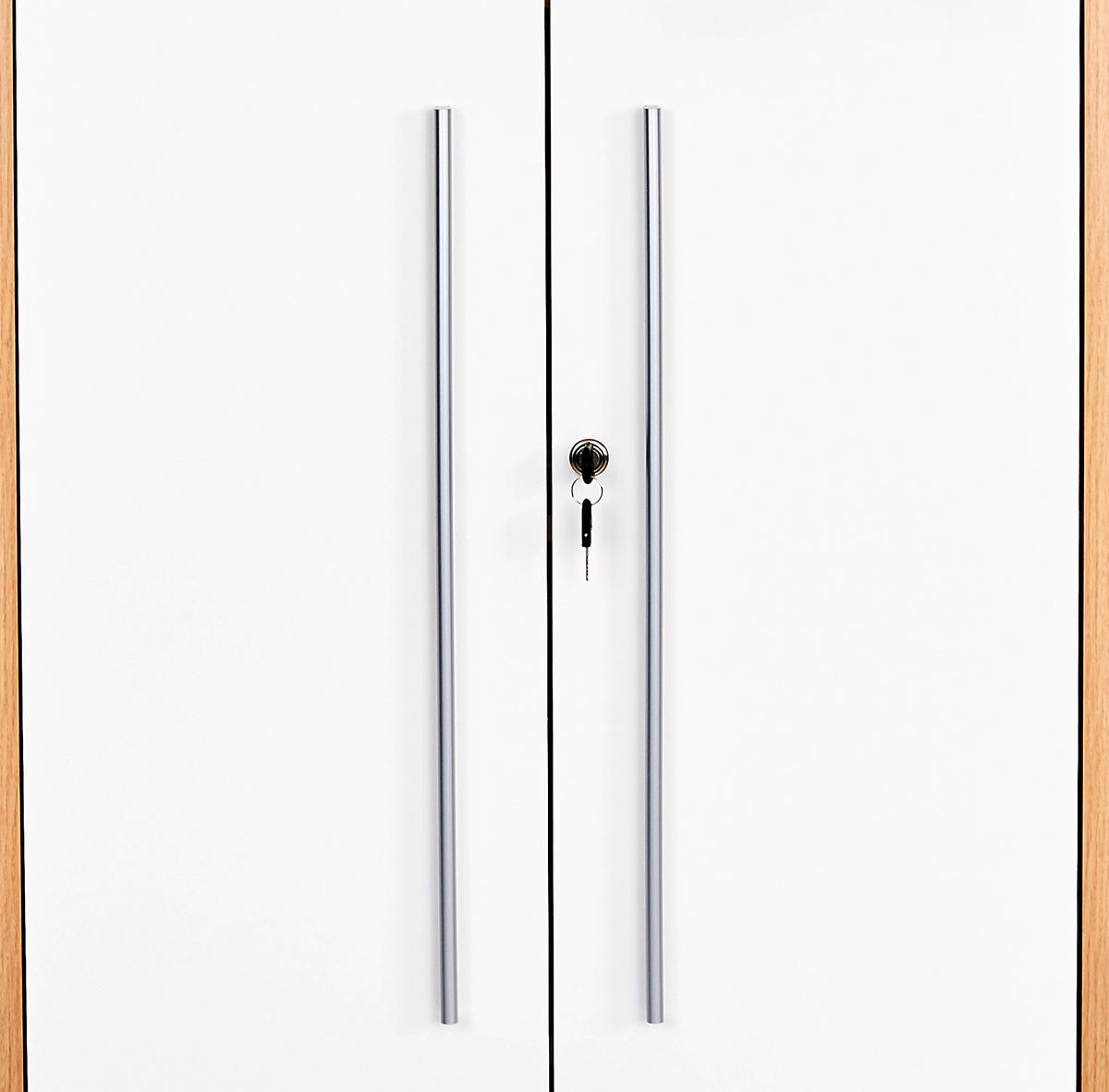 Skříňka na dokumenty PROFI - bílá/barvy dubu, Moderní, kompozitní dřevo (75/220/35cm) - Ondega