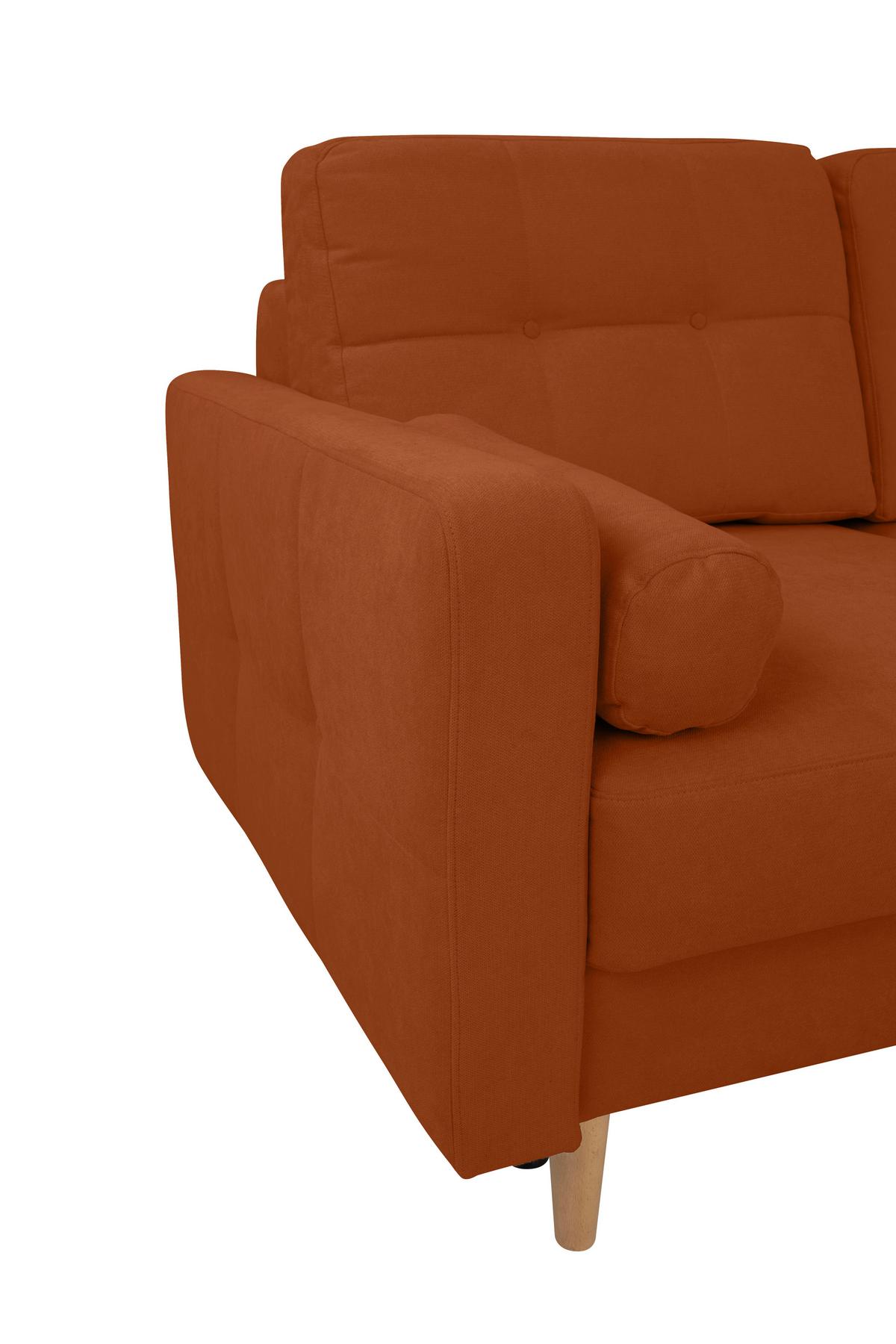 Ecksofa Noret Terracotta S: 242x242 Cm - Buchefarben/Terracotta, Design, Textil (242/242cm) - MID.YOU