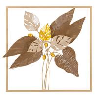 Wanddeko Browy Gold, Creme, Beige B: 50,2 cm - Beige/Goldfarben, Basics, Metall (50.20/50.2/5.10cm)