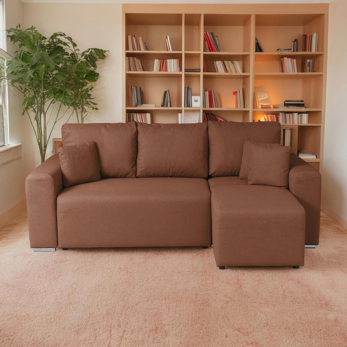 Ecksofa Bega - Chromfarben/Schwarz, Basics, Textil (240/153cm) - P & B