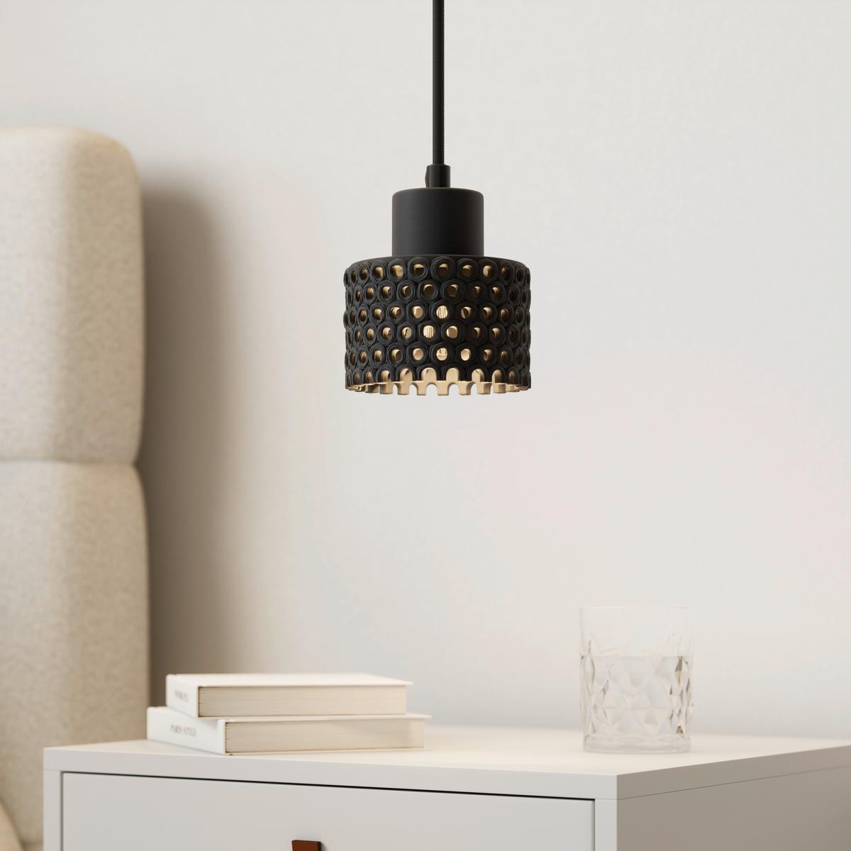 ZÁVĚSNÉ SVÍTIDLO LACE - černá, Moderní, keramika (12cm) - Bessagi Home