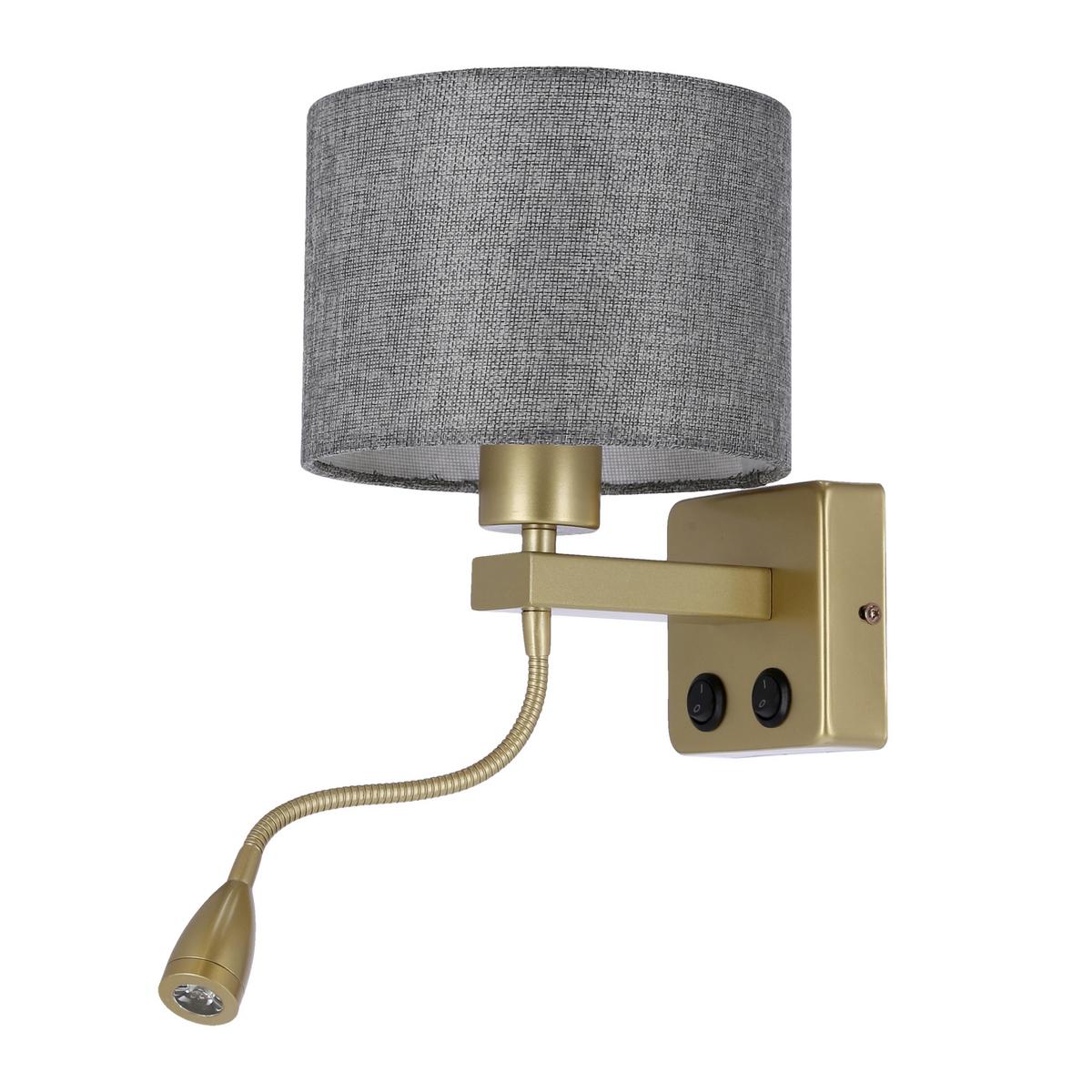 Wandleuchte 21-20253 Polo - Goldfarben/Grau, Basics, Kunststoff/Metall (18/22/44cm)