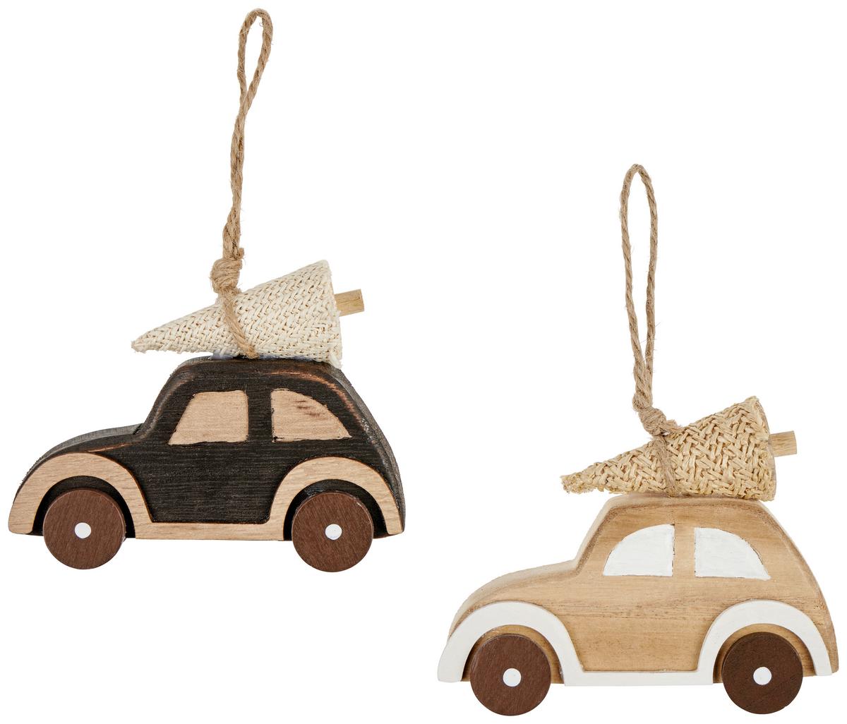 Fügődísz Emma - natúr színű/fekete, Konventionell, textil/fa (13/3/10cm) - Luca Bessoni